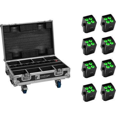 EUROLITE Set 8x AKKU Mini IP UP-4 QCL Spot MK2 + Case mit Ladefunktion (20001006)