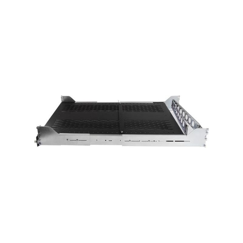 StarTech.com 2U Adjustable Vented Sliding Rack Shelf w - Cable Management - 50lbs - Rack Shelf (verschiebbar, belüftet) - Schwa