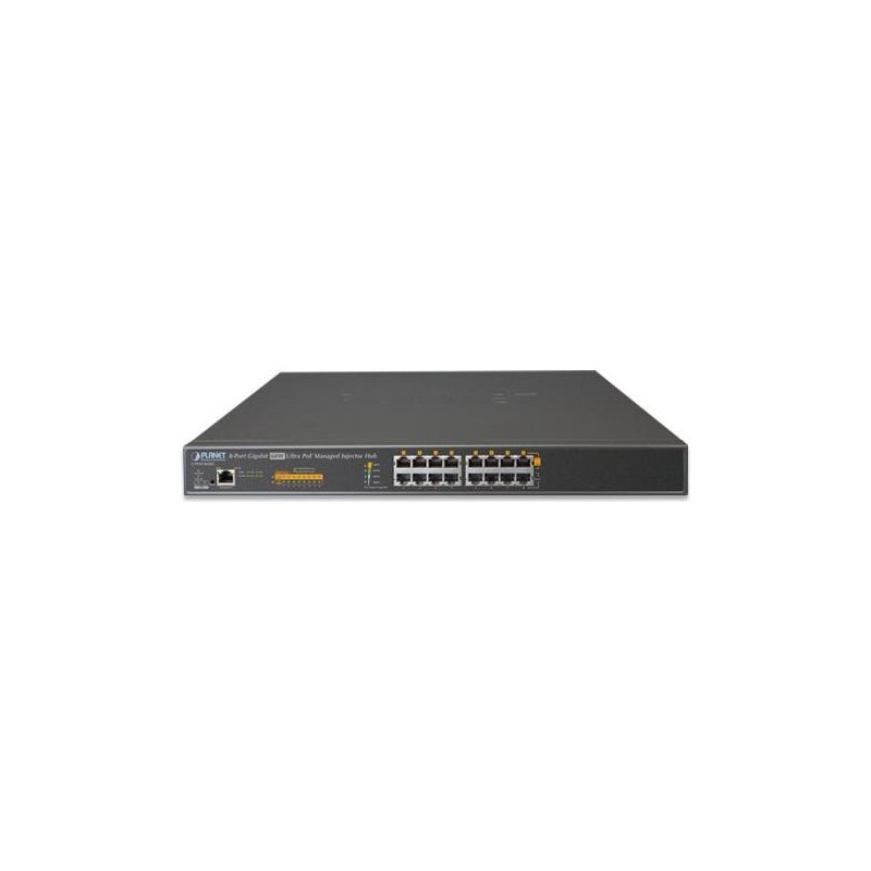 PLANET UPOE-800G - Power Injector (Rack - einbaufähig) - Wechselstrom 100/240 V - 400 Watt - Ethernet 10/100/1000 - Ausgangsbuc