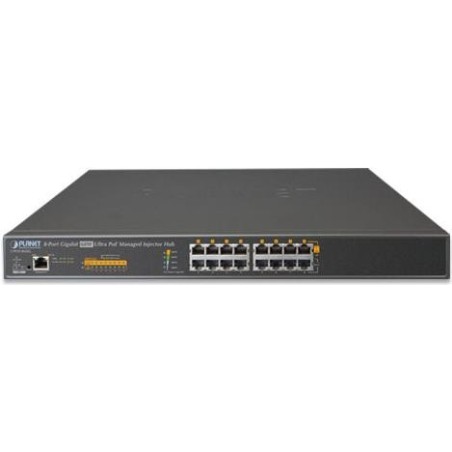PLANET UPOE-800G - Power Injector (Rack - einbaufähig) - Wechselstrom 100/240 V - 400 Watt - Ethernet 10/100/1000 - Ausgangsbuc