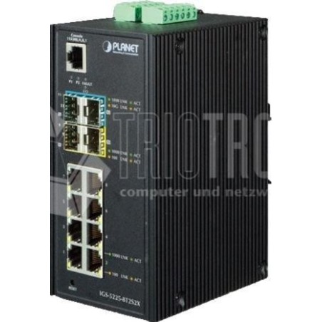 PLANET IGS-5225-8T2S2X - Switch - L3 - managed - 8 x 10/100/1000 + 2 x Gigabit SFP + 2 x 10 Gigabit SFP+ - an DIN-Schiene monti