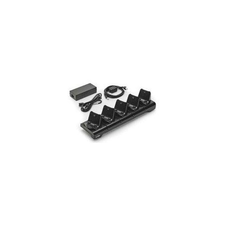 Zebra 5-Slot Docking Cradle - Drucker-Ladestation - Ausgangsbuchsen: 5 - Großbritannien und Nordirland - für ZQ300 Series