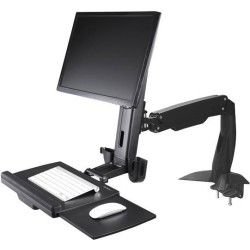 StarTech.com Sitz Steh Monitorarm - Befestigungskit (Bodenplatte, Spalte, Durchführungsplatte, Tastatur-Tablett, Unterlegscheib