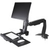 StarTech.com Sitz Steh Monitorarm - Befestigungskit (Bodenplatte, Spalte, Durchführungsplatte, Tastatur-Tablett, Unterlegscheib