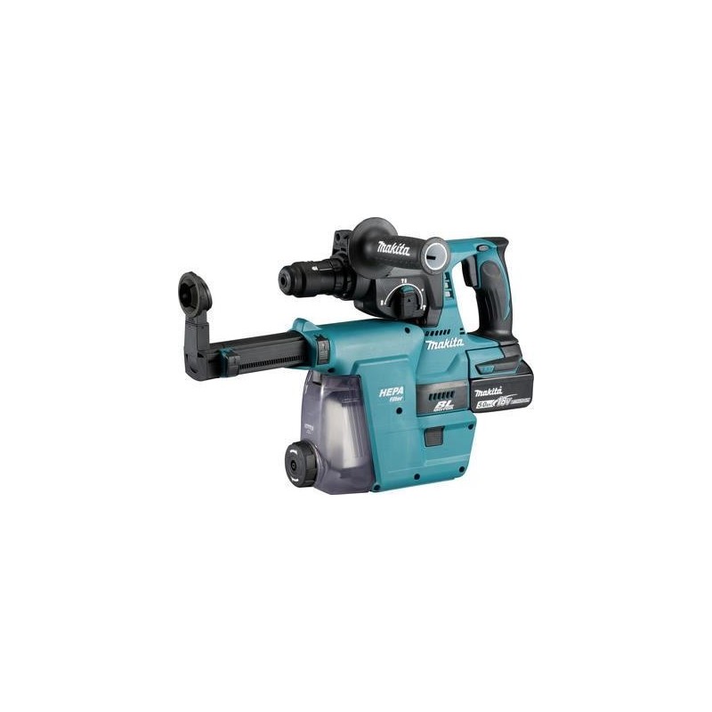 Makita DHR243RTJW - Kombihammer - schnurlos - 3 Funktionen - SDS-plus - 2 Joules - 2 Akkus, Ladegerät enthalten - 18 V (DHR243R