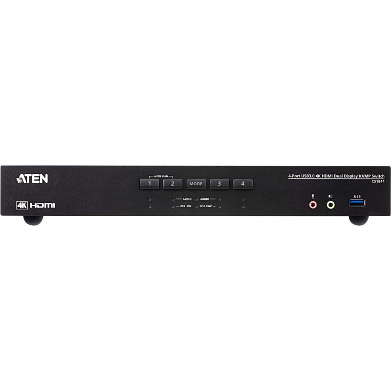 ATEN CS1844 KVMP Switch - KVM-/Audio-/USB-Switch - 4 x KVM/Audio/USB - 1 lokaler Benutzer - Desktop (CS1844)