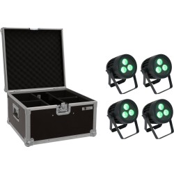 EUROLITE Set 4x LED IP PAR 3x8W QCL Spot + Case (20000846)