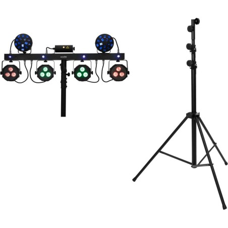 EUROLITE Set LED KLS Laser Bar Next FX-Lichtset + STV-60-WOT EU Stahlstativ schwarz (20000816)
