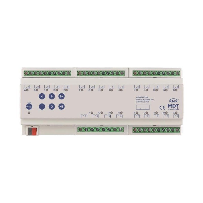MDT AKK-2416.03 Schaltaktor 24fach 12TE REG 16A 230VAC Kompakt 70ÂµF 10EVG (AKK-2416.03)
