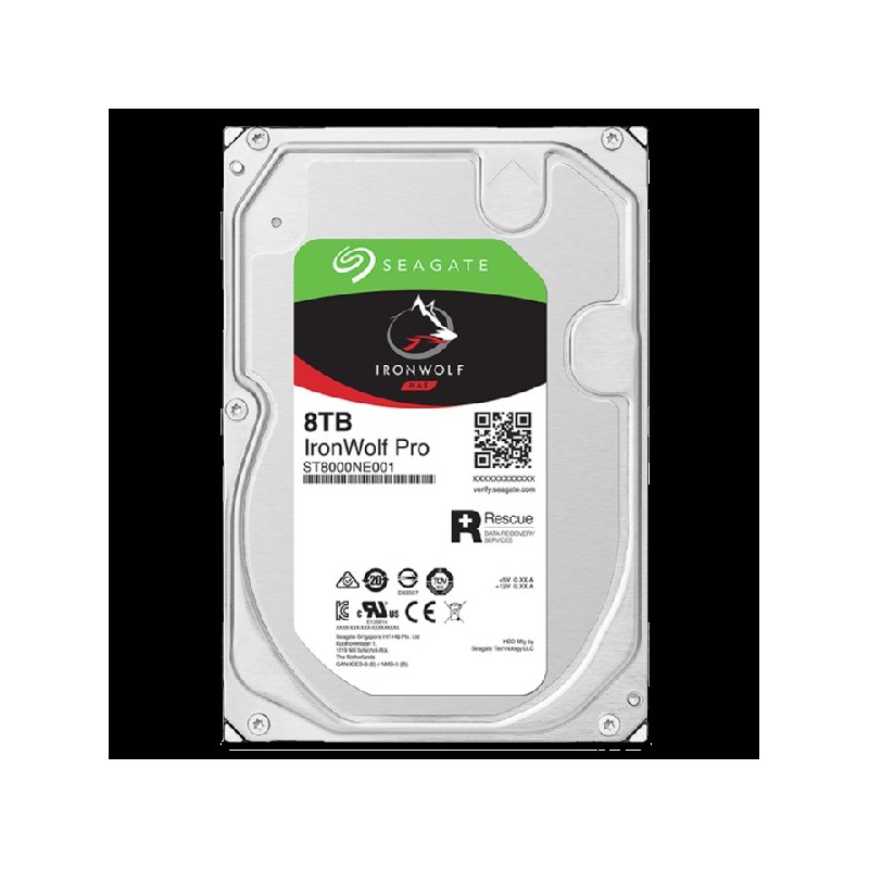 SEAGATE Ironwolf PRO Enterprise NAS HDD 8TB 7200rpm 6Gb/s SATA 256MB cache 8,9cm 3.5" 24x7 für NAS & RAID Rackmount Systeme BLK