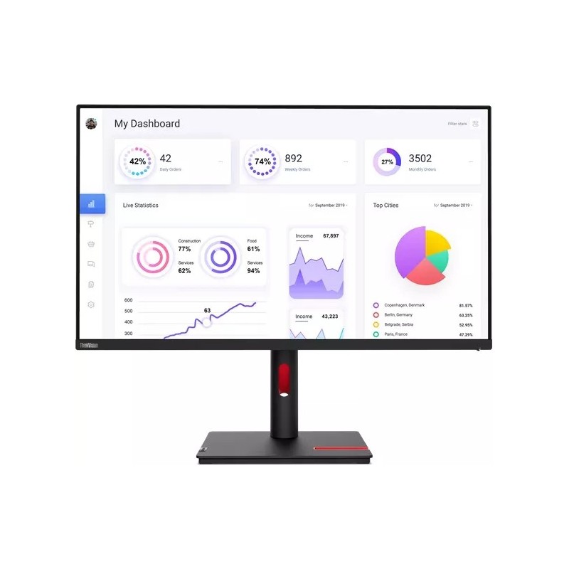 Lenovo ThinkVision T32p-30 80 cm (31.5" ) LED-Monitor 3840 x 2160 Pixel 4K Ultra HD LED Schwarz Energieklasse F (63D2GAT1EU)
