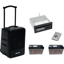 OMNITRONIC Set MOM-10BT4 Modular-Drahtlos-PA-System + CD-Player mit USB&SD + 2x Akku (20000386)