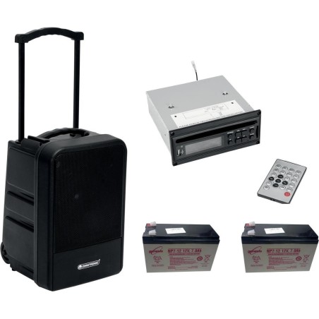 OMNITRONIC Set MOM-10BT4 Modular-Drahtlos-PA-System + CD-Player mit USB&SD + 2x Akku (20000386)