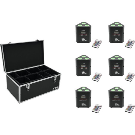 EUROLITE Set 6x AKKU TL-3 TCL Trusslight QuickDMX + Case TDV-1 (20000625)