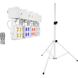 EUROLITE Set LED KLS-180 weiß + BS-2 EU Boxenhochständer weiß (20000726)