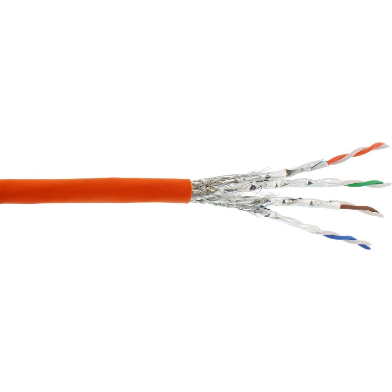 InLine VerlegekabelCat.7a Rohkabel S/FTP PiMF 4x2x0.58 AWG23 1200MHz B2ca halogenfrei orange - Verlegekabel - Netzwerk - SFTP -