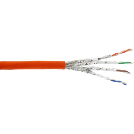 InLine VerlegekabelCat.7a Rohkabel S/FTP PiMF 4x2x0.58 AWG23 1200MHz B2ca halogenfrei orange - Verlegekabel - Netzwerk - SFTP -