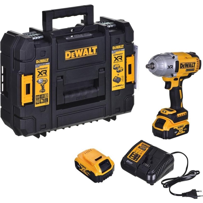 Schlagschrauber 1/2" 18V 2x5.0Ah DCF900P2T-QW DEWALT (DCF900P2T-QW)