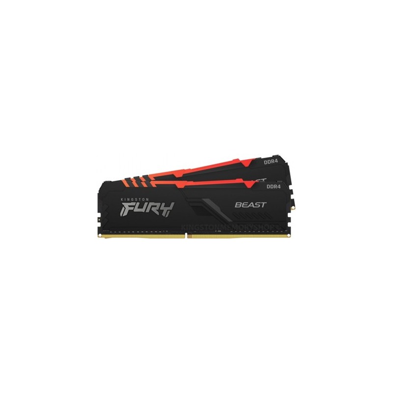 Kingston FURY Beast RGB DIMM Kit 32GB, DDR4-3200, CL16-20-20 (KF432C16BB2AK2/32)