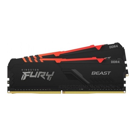 Kingston FURY Beast RGB DIMM Kit 32GB, DDR4-3200, CL16-20-20 (KF432C16BB2AK2/32)