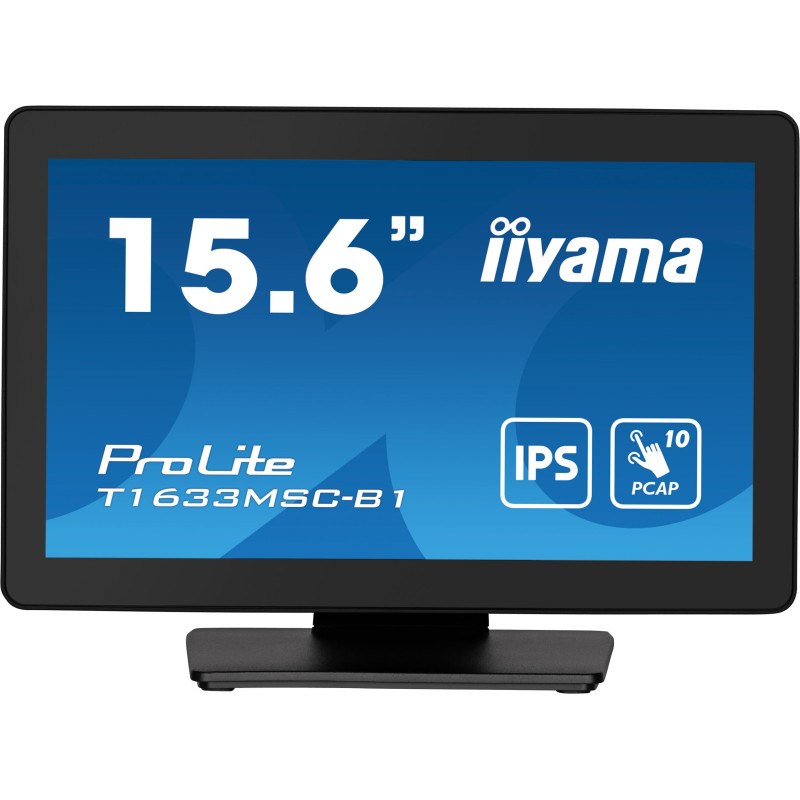 iiyama ProLite T1633MSC-B1, 39,6cm (15,6''), Projected Capacitive, 10 TP, Full HD, USB, Kit (USB), schwarz Touchmonitor (16:9),