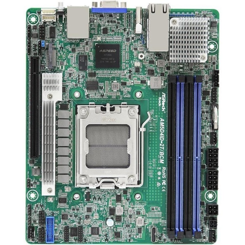 ASRock Rack AM5D4ID-2T/BCM Mainboard Deep Mini-ITX Sockel AM5 AMD X300 2x 10GbE (AM5D4ID-2T/BCM)