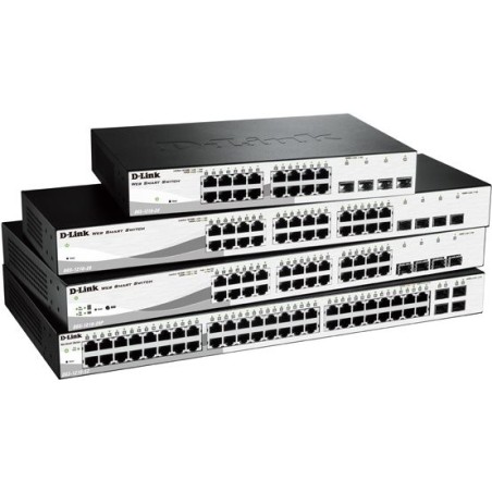D-Link DGS 1210-28MP - Switch - managed - 24 x 10/100/1000 (PoE+) + 4 x Gigabit SFP - Desktop, an Rack montierbar - PoE+ (DGS-1