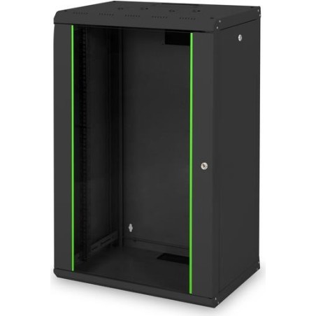 Digitus Unique DN-19 20-U-SW - Schrank - Netzwerkschrank - geeignet für Wandmontage - Schwarz, RAL 9005 - 20U - 48,3 cm (19") (