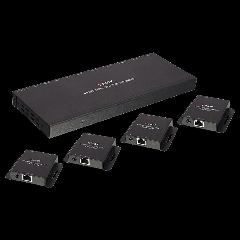 LINDY Cat.6 HDMI & IR Splitter Extender with Loop Out - Video-/Audio-/Infrarot-Übertrager - 4 Anschlüsse - bis zu 70 m