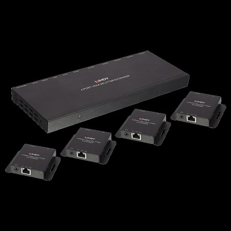 LINDY Cat.6 HDMI & IR Splitter Extender with Loop Out - Video-/Audio-/Infrarot-Übertrager - 4 Anschlüsse - bis zu 70 m