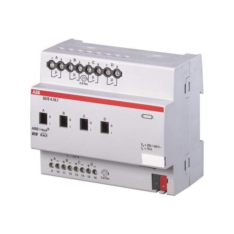 ABB SD/S4.16.1 - Schalt-/Dimm-Aktuator - 4 Kanäle - Silber - EN 50 090-2-2 - Gleichstrom - 21 - 30 V (2CDG110080R0011)