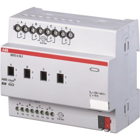 ABB SD/S4.16.1 - Schalt-/Dimm-Aktuator - 4 Kanäle - Silber - EN 50 090-2-2 - Gleichstrom - 21 - 30 V (2CDG110080R0011)