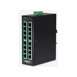 TRENDnet TI-PG160 - Switch - nicht verwaltet - 16 x 10/100/1000 (PoE+) - an DIN-Schiene montierbar, wandmontierbar - PoE+ (240