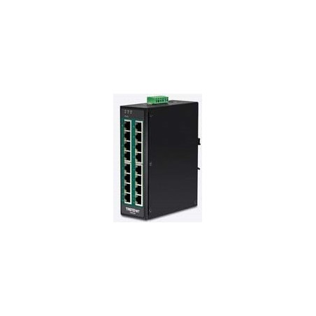 TRENDnet TI-PG160 - Switch - nicht verwaltet - 16 x 10/100/1000 (PoE+) - an DIN-Schiene montierbar, wandmontierbar - PoE+ (240