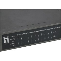 LevelOne GEP-2652 - Switch - Smart - 24 x 10/100/1000 (PoE+) + 2 x Gigabit SFP - an Rack montierbar - PoE+ (370 W) (GEP-2652)