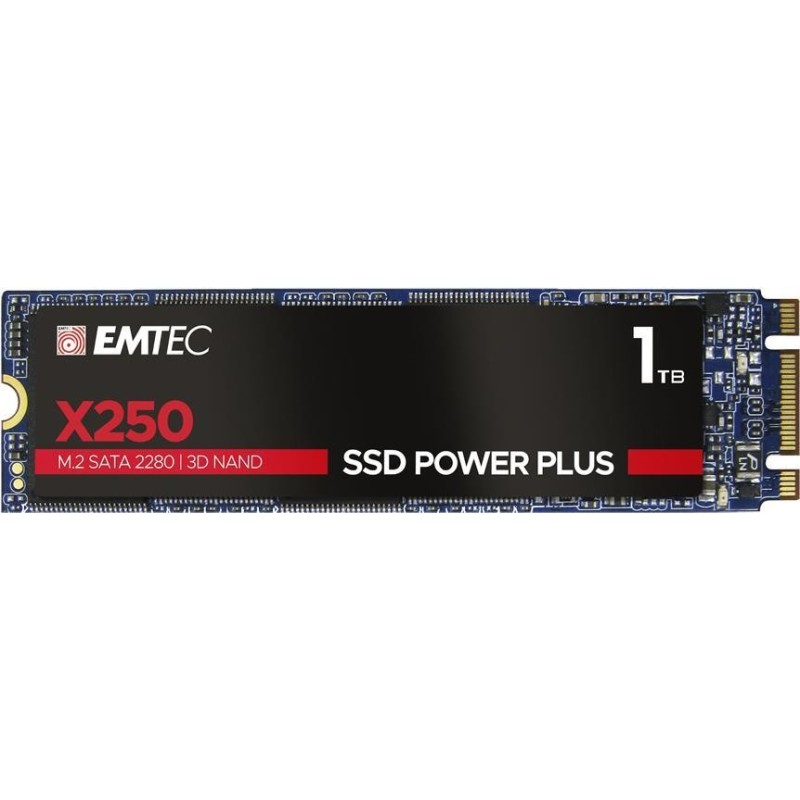 EMTEC SSD Power Plus X250 - SSD - 1TB - intern - M.2 2280 - SATA 6Gb/s (ECSSD1TX250)