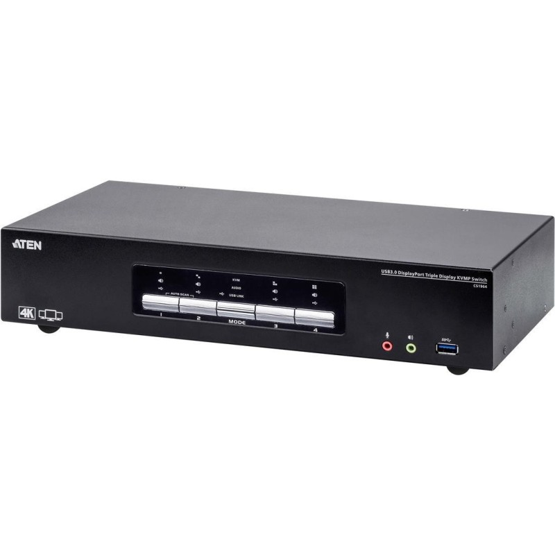 ATEN 4-Port USB 3.0 4K DisplayPort Dreifach-Display KVMP™ Switch (CS1964-AT-G)