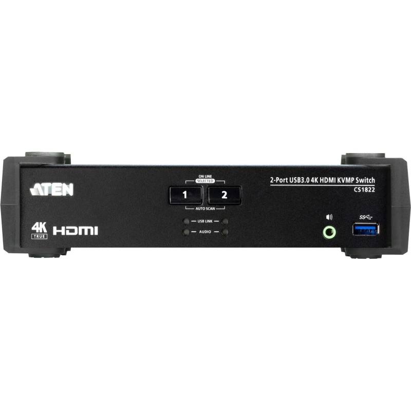 ATEN CS1822 KVMP Switch - KVM-/Audio-/USB-Switch - 2 x KVM/Audio/USB - 1 lokaler Benutzer - Desktop