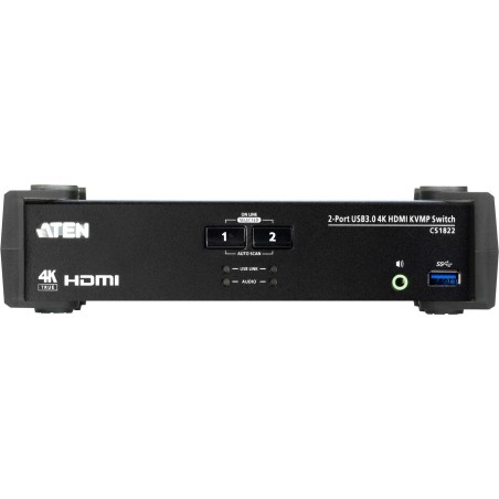 ATEN CS1822 KVMP Switch - KVM-/Audio-/USB-Switch - 2 x KVM/Audio/USB - 1 lokaler Benutzer - Desktop