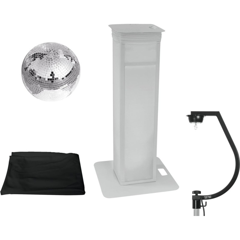 EUROLITE Set Spiegelkugel 30cm mit Stage Stand variabel + Cover schwarz (20000714)