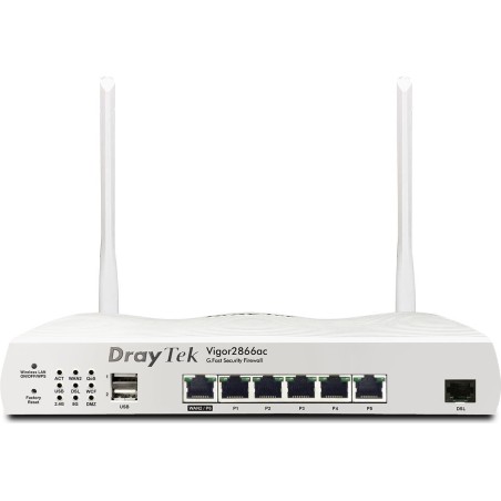 Draytek Vigor 2866ax - Wireless Router - DSL-Modem - Switch mit 6 Ports - GigE, PPP - WAN-Ports: 2 - 802,11a/b/g/n/ac/ax - Dual