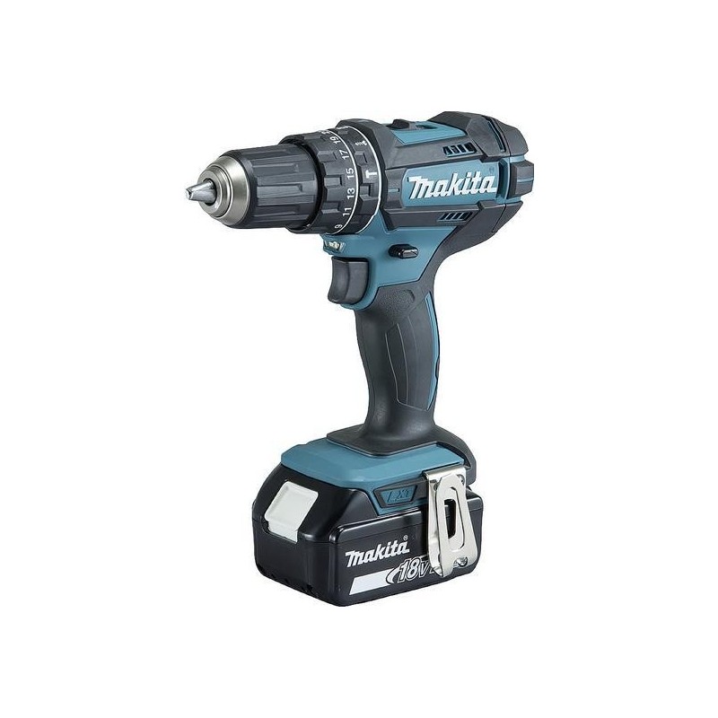 Makita DHP482RFX9 - Schlagbohrmaschine/Schraubendrehereinsatz - schnurlos - Bohrfutterschlüssel 13 mm - 62 N·m - 2 Akkus, Ladeg