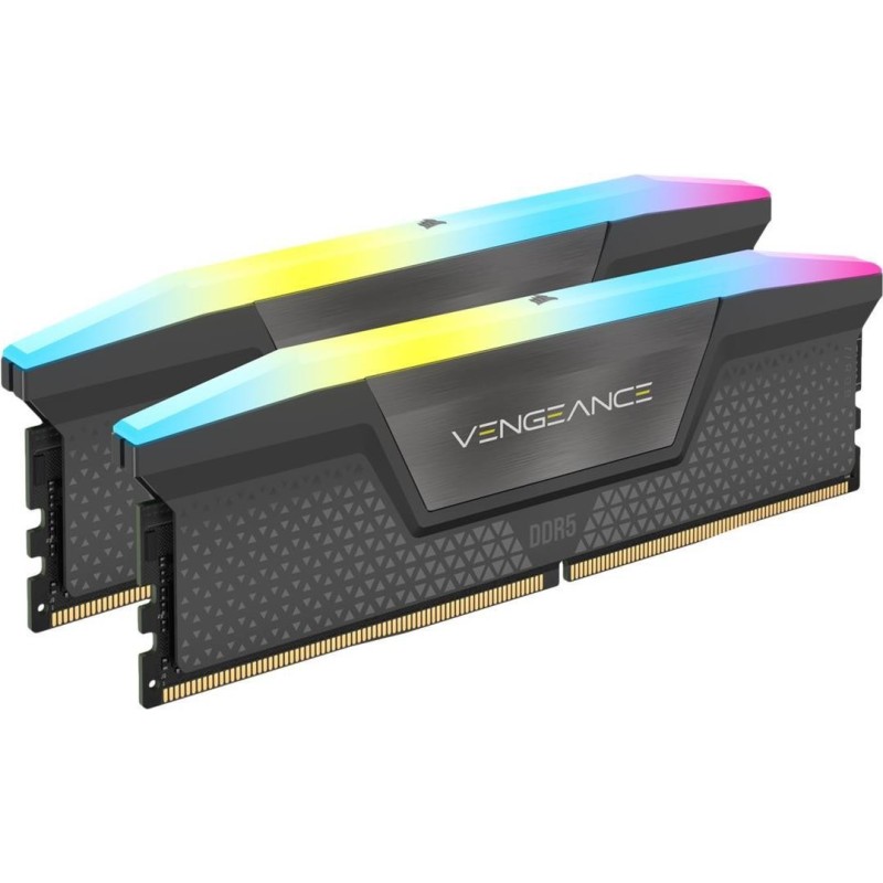 CORSAIR Vengeance RGB - DDR5 - Kit - 32GB: 2 x 16GB - DIMM 288-PIN - 5200 MHz / PC5-41600 - CL40 on-die ECC - Cool Gray (CMH32G