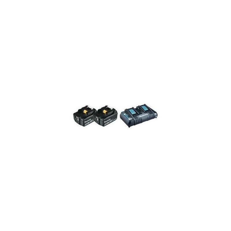 Makita DC18RD - Batterieladegerät + Batterie 2 x - Li-Ion - 5 Ah - 90 Wh - für Makita DHR263Z, DHR263ZJ, DHR264Z, DHR264ZJ, DUH