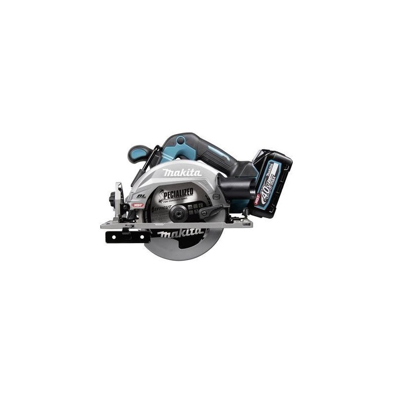 MAKITA HS012GD201 - Akku-Handkreissäge (40V XGT | bürstenloser Motor | Sägeblatt 165 mm | LED-Licht | incl. 2x 2,5 Ah Akku, Sch