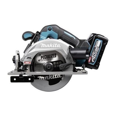 MAKITA HS012GD201 - Akku-Handkreissäge (40V XGT | bürstenloser Motor | Sägeblatt 165 mm | LED-Licht | incl. 2x 2,5 Ah Akku, Sch