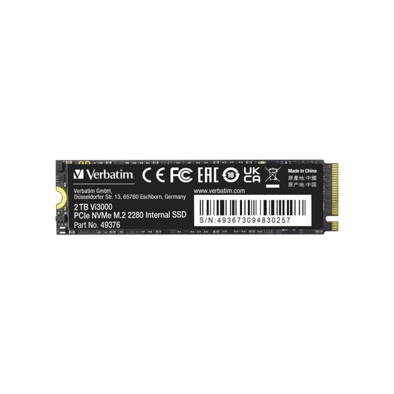 Verbatim Vi3000 - SSD - High Endurance - 2TB - NVMe - intern - M.2 2280 (M.2 2230) - PCIe 3.0 x4 (49376)