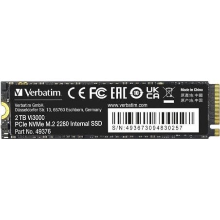 Verbatim Vi3000 - SSD - High Endurance - 2TB - NVMe - intern - M.2 2280 (M.2 2230) - PCIe 3.0 x4 (49376)
