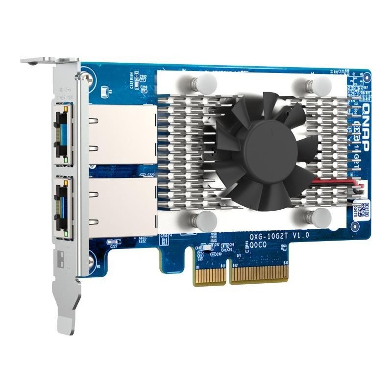 QNAP QXG-10G2T - Netzwerkadapter - PCIe 3,0 x4 Low-Profile - 100M/1G/2,5G/5G/10 Gigabit Ethernet x 2 - für QNAP QGD-1600 (QXG-1