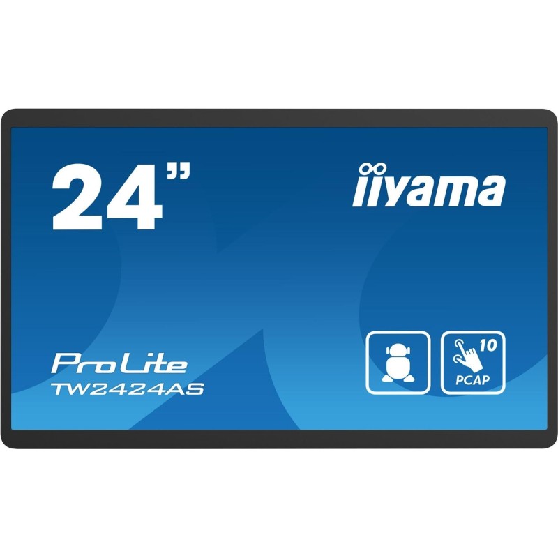 iiyama ProLite TW2424AS-B1, Projected Capacitive, 10 TP, Full HD, USB, USB-C, Ethernet, Android, schwarz Touchmonitor (Seitenve